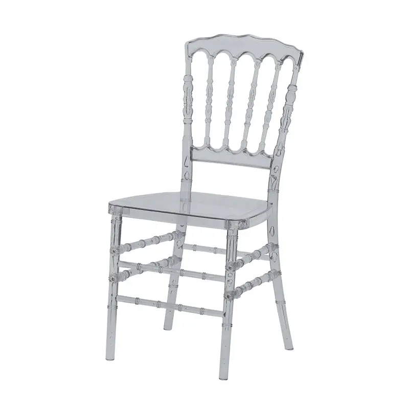 Stackable Hotel Luxury Plastic Polycarbonate Tiffany Crystal Acrylic Transparent Wedding Events Resin Chiavari Chair