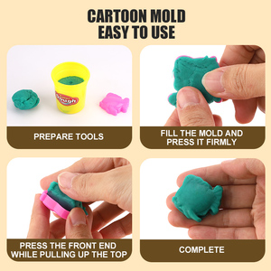 Zhorya - Juego de 6 colores de plastilina para niños, moldes de animales de dibujos animados, arcilla educativa para mezclar colores, juguetes no tóxicos para hacer manualidades para niños - Product Image 5