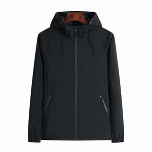 Bán Buôn Mùa Hè Của Nam Giới Giản Dị Lỏng Áo Gió Đội Mũ Trùm đầu Cổ Áo Dây Kéo Đóng Cửa Thể Thao Ngoài Trời Chạy Áo Khoác Cho Đi Bộ Đường Dài Đi Xe Đạp - Product Image 5