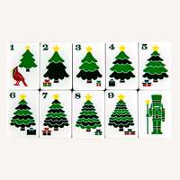 Ubin Mahjong Akrilik Natal 160pcs Edisi Liburan dengan Pola Pohon Salju dan Stoking untuk Hadiah