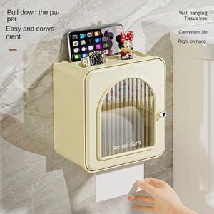 NBD6801 Porta Rotolo di Carta Igienica da Parete in Plastica per Bagno, Antispruzzo, Grande Capacità, Tipo a Cordoncino - Product Image 3