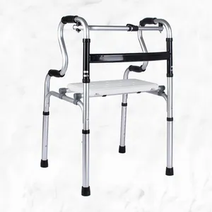 Custom Medical Aluminium Seniors Elderly Upright Folding Frame Disabled Walking Aids Walker Rollator With Seat