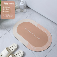 Tapis de salle de bain ovale et carré, antidérapant, absorbant l'eau, tapis de douche, tapis de sol en caoutchouc, tapis de porte, tapis en velours cristal