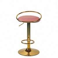 Tabourets de bar roses modernes de luxe, durables, pivotants, réglables en hauteur, ergonomiques, en métal, pour la maison, le bar et l'hôtel, fabriqués en usine en gros