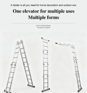 现代铝制便携式4*4折叠消防逃生梯，经CE认证，适用于住宅公寓 - Product Image 3