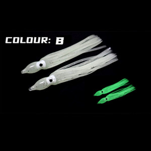 Señuelos de Pesca de Calamar de Plástico Suave de 4cm, 5cm, 6cm y 7.5cm, con Falda de Pulpo y Calamar Luminoso - Product Image 6