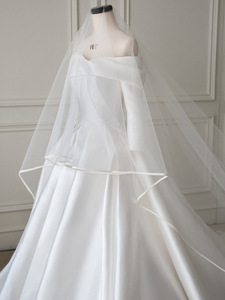 S2934F 2022 New Wholesale Customize Length Pretty Party White Long Lace Wedding Bridal Veils - Product Image 2