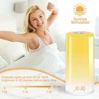 Réveil avec lumière du soleil RGB, lumière du soleil colorée avec LED, lampe de chevet, lumière du coucher de soleil, lumière nocturne, lumières naturelles