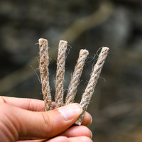 Cordon de démarrage de feu en chanvre ciré pour extérieur, portable, 7 cm de diamètre, pour feu de camp et barbecue