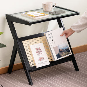 Mesa de centro de cristal de gama alta moderna de lujo para apartamentos pequeños Marco de <span class=keywords><strong>metal</strong></span> duradero Muebles de sala de estar fáciles de limpiar - Product Image 3