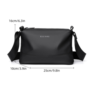 Borsa a Tracolla da <span class=keywords><strong>Uomo</strong></span> in Vera Pelle, Stile Business Casual, Grande Capacità, Multistrato, Impermeabile, Leggera, Formato Piccolo Quadrato - Product Image 5