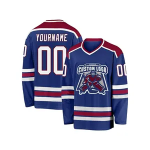 Премиум материалы профессиональная хоккейная команда быстросохнущая хоккейная рубашка полиэфирная ткань оптовая продажа хоккейная Майка