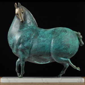 Bronze Horse Ornament Chinese Zodiac Tang Dynasty Style Handmade Art Sculpture For Home Decor Housewarming Gift - Product Image 1