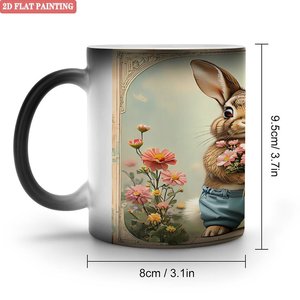 Mug à sublimation 11oz en céramique noire givrée, tasse vierge activée par la chaleur - Product Image 1