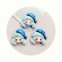 Cabujones de Resina con Figura de Cabeza de Niña de Dibujos Animados Kawaii para Adorno de Álbumes de Recortes, Decoración del Hogar, Llaveros y Accesorios de Manualidades DIY