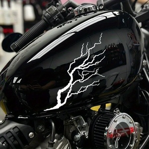 Autocollants de moto imperméables populaires de haute qualité pour la décoration du corps, avec des motifs de tonnerre, de foudre et de fissures - Product Image 2