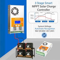 Contrôleur de charge solaire Makeskyblue 96V 45A MPPT Max 136V 2800W entrée PV écran LCD compatible lithium AGM plomb-acide solaire