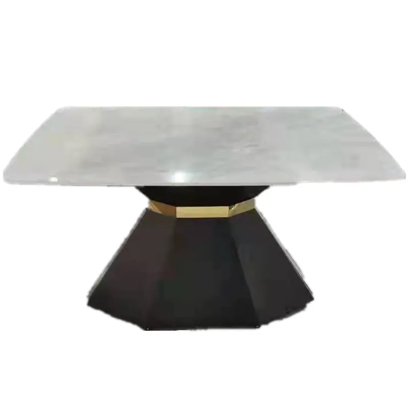 Wholesale Modern luxury coffee hotel wedding slate metal base table for dining
