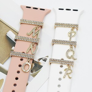 สำหรับแอปเปิ้ลวอทช์ตกแต่งแหวนเพชรเครื่องประดับนาฬิกาสมาร์ทวอทช์สายซิลิโคนอุปกรณ์เสริมเครื่องประดับโลหะตัวอักษรภาษาอังกฤษ26 - Product Image 3