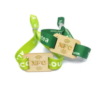 Nouveau bracelet personnalisé 2025 en tissu polyester entièrement imprimé par sublimation avec étiquette RFID en bois, taille sur mesure