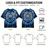 T-shirts Streetwear en Coton Lourd Lavé et Teint à la Spirale Faits Main, Coupe Épaules Tombantes, Vente en Gros Direct Usine