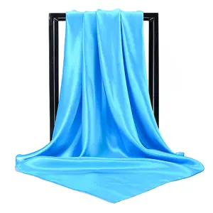 Hot Selling Solid Color Satin Ladies Pure Color Small Square Scarf Wild Simulation Silk Satin Large Square National Head Scarf