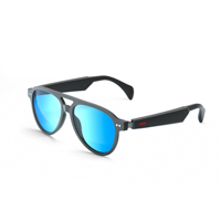 Lunettes de soleil intelligentes sans fil polarisées anti-lumière bleue avec monture noire pour homme