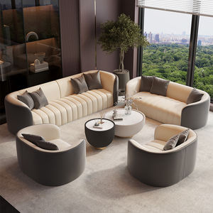 Hotel <b>Sofa</b> Straight Combination Durable Leather Finish For Reception Lounge Meeting Area - Product Image 2