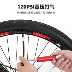 Pompe à air miniature en alliage d'aluminium personnalisée, 120 psi, haute pression, manuelle, pour vélo de montagne et ballon de basket - Product Image 2