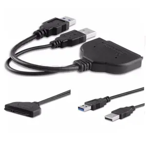 USB3.0 To 22PIN SATA kablo adaptörü dönüştürücü 2.5 ''Hard Disk sürücüsü 7 + 15pin SATA kablosu HDD/SSD