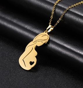 Collana mamma <span class=keywords><strong>bambino</strong></span> ciondolo clavicola collana festa della mamma collana mamma in acciaio inossidabile <span class=keywords><strong>oro</strong></span> 18 carati - Product Image 6