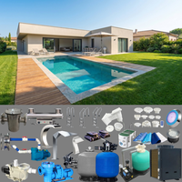 Kit de Accesorios para Piscina Infantil, Sistema de Filtro de Arena, Bomba de Agua, Luz LED, Limpiador Robótico, Venta al Por Mayor