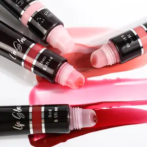 Lipstik lip gloss matte anti-lengket, pelembab tahan lama & kilau tinggi Multi Warna tidak lengket kilau air pemadat bibir