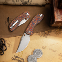 Couteau pliant de poche TRIVISA HippO-RLYM EDC pour hommes, lame 14C28N, manche en Micarta avec clip, outil de survie, camping en plein air, chasse