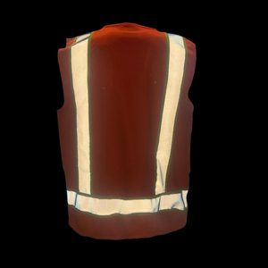 Chaleco de seguridad de construcción reflectante ANSI Clase 2 Malla de poliéster de alta visibilidad con bolsillos y cremallera - Product Image 3