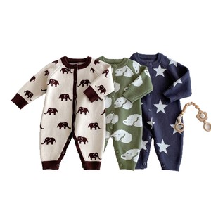 Abiti autunnali e invernali <span class=keywords><strong>per</strong></span> tutine da bambina in stile coreano tuta da gattonare in maglia neonato in cotone - Product Image 4