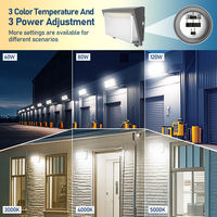 Lampe murale extérieure LED carrée en aluminium 40W-120W avec photocellule, du crépuscule à l'aube, moderne, étanche IP65, garantie 5 ans, stock USA
