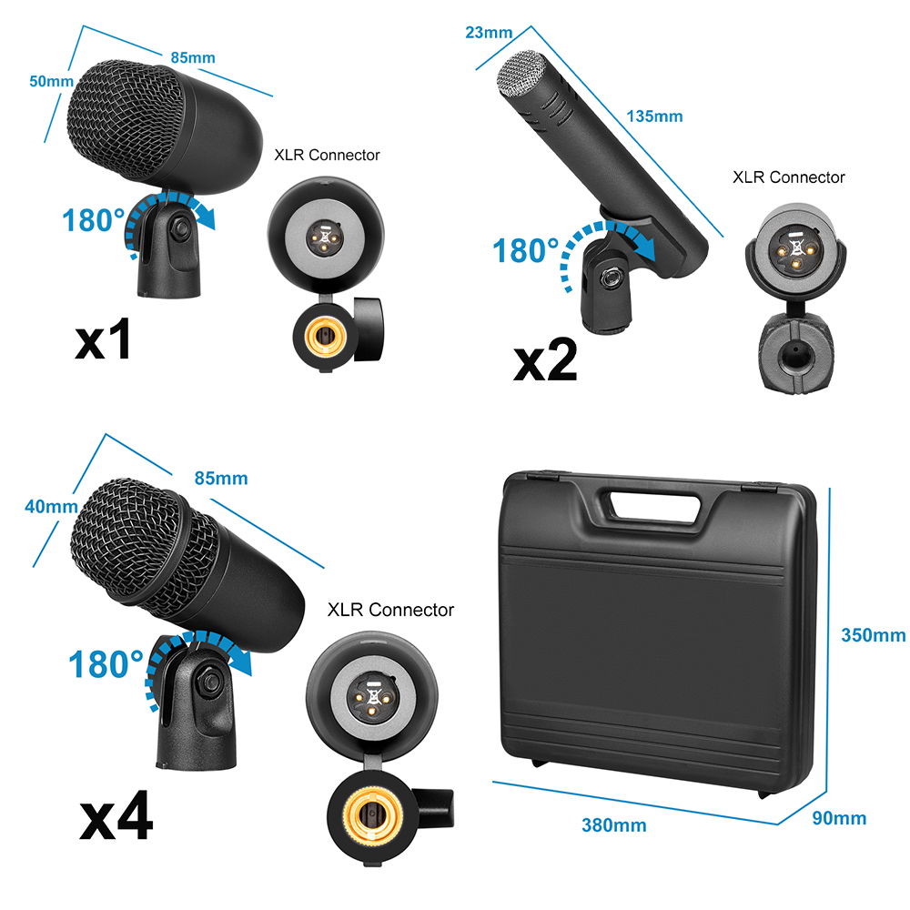 MIC GERONIMO 4枚セット GM5 Drum Microphone Set - Professional for Stage Show