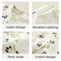 Combinaison pour bébé, nouveau-né, unisexe, en coton pur, manches longues, imprimé girafe et arbre, double boutonnage, pyjama printemps/automne