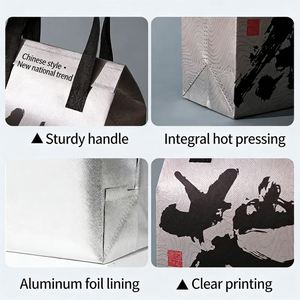 Sac d'emballage alimentaire isotherme en tissu non tissé biodégradable et écologique avec doublure thermique pour les services de livraison de repas en restaurant - Product Image 4