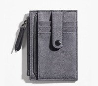 Tas kartu dompet sederhana pria dompet koin Mini pengemudi kulit tempat kartu Bank lisensi tempat kartu bisnis