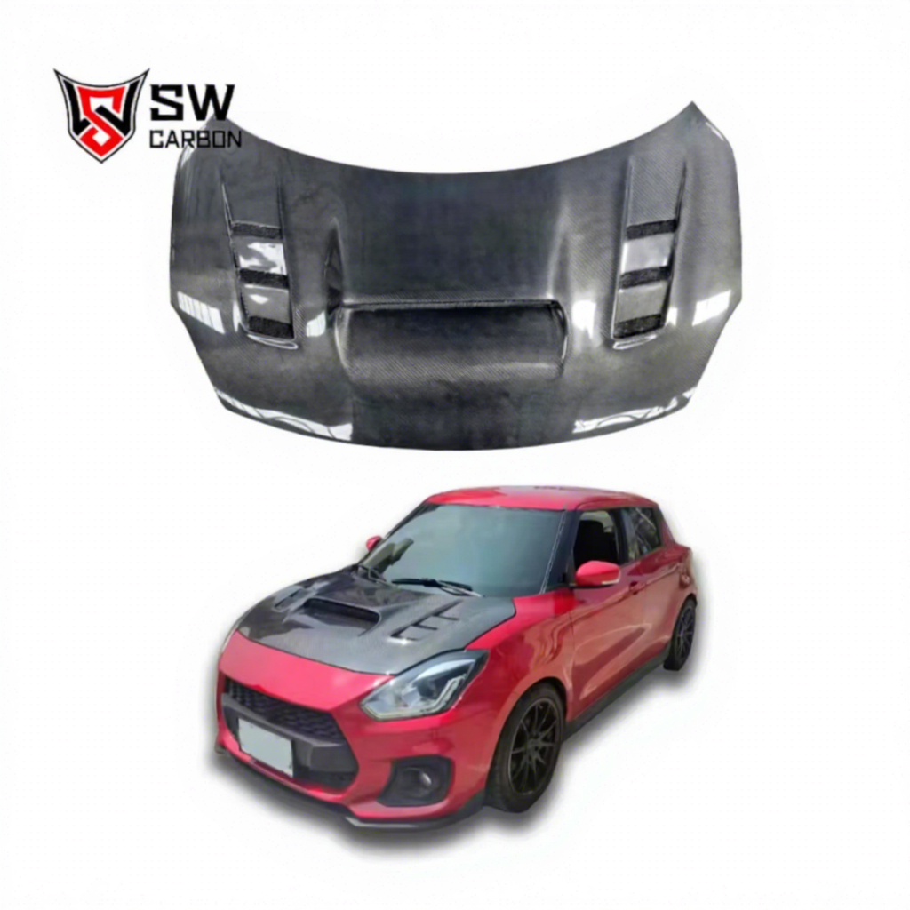 Carbon Fiber Look Hood Bra For Suzuki Swift 2010-2017 – Front End Nose Mask Bonnet Protector By Auto-Bra - View #11