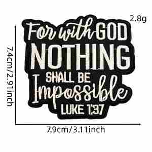 Nouvelle broderie thermocollante simple noir et blanc avec des mots chaleureux pour la décoration des vêtements et des sacs à dos - Product Image 2