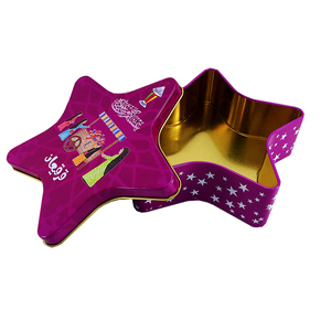 Irregularly Shaped Offset Printed 4-Color CMYK Star Shape Tinplate Cake Biscuit Holiday Guangdong Origin Metal Gift <strong>Tin</strong> I315 - Product Image 3
