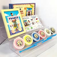 Set Kerajinan Tanah Liat 3D Kering Udara DIY Dual-hang Vibrant, Bingkai Foto, Ornamen Meja Landmark Kota untuk Aktivitas Orang Tua dan Anak, Buatan Tangan 16g*6