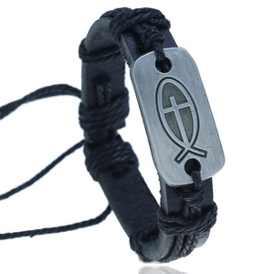 ट्रेंडी धार्मिक स्ट्रिंग बैंड बंगल क्रॉस आई प्रेमी जेसस शेर आकार लड़की - Product Image 5