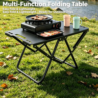 Table de camping pliante tactique moderne, portable, légère, durable, en acier au carbone, mobilier d'extérieur multifonctionnel et compact