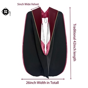 Capas de Graduación Doctoral de Alta Calidad Personalizadas de Fábrica con Terciopelo de Lujo al por Mayor - Product Image 4