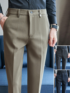 <span class=keywords><strong>Pantaloni</strong></span> da Completo Slim Fit per Uomo, Alta Qualità, Casual, con Bottoni e Cerniera, 100% Poliestere, <span class=keywords><strong>Pantaloni</strong></span> Kaki <span class=keywords><strong>su</strong></span> <span class=keywords><strong>Misura</strong></span> - Product Image 2