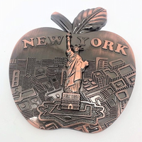 Antique New York Icônes Apple Bagages Réfrigérateur Aimant Valise Personnalisée Forme Bronze NYC Design Traditionnel